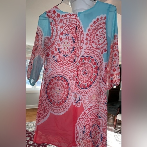 IZ  Amy Byer  Girls dress , sheer pastel, lined zip in the back paisley pattern - Picture 2 of 3